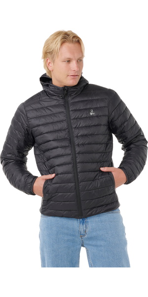 2025 Rip Curl Hombres Anti Series Búsqueda Capucha Puffer 023MJA - Black